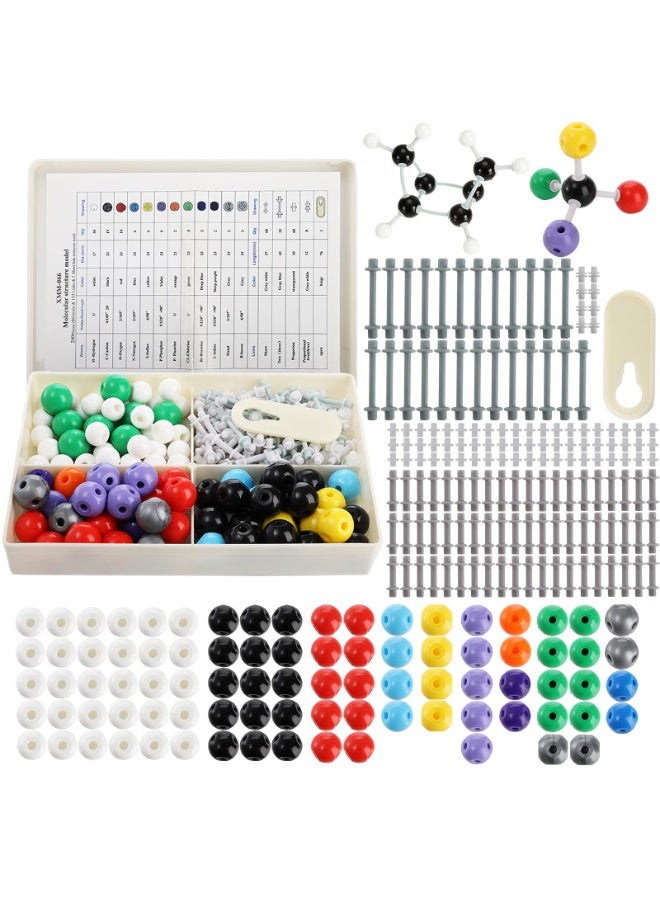 مجموعة نماذج الجزيئات الكيميائية من مادة البولي بروبيلين - مجموعة مكونة من 240 قطعة متعددة الألوان، مناسبة للتدريس والتعلم - Image 1