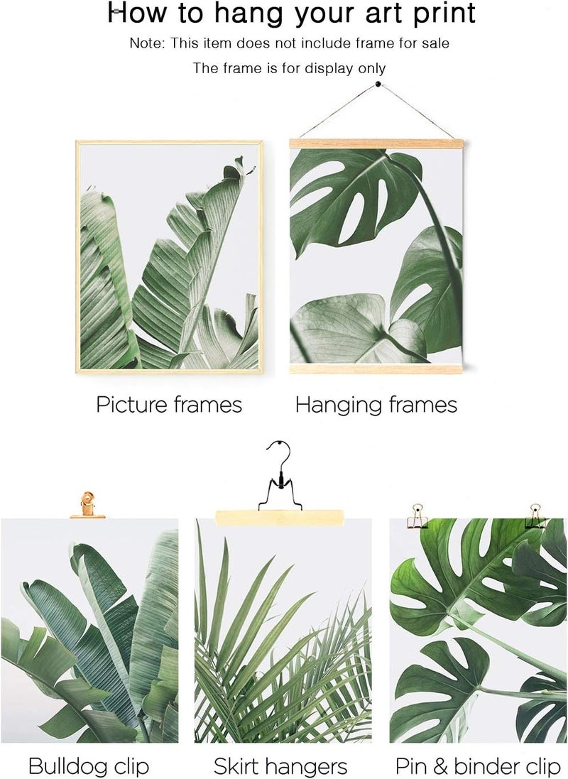 HoozGee Botanical Plant Wall Art Prints Set of 6 Green Plant Wall Decor Prints Canvas Leaves Kitchen Wall Art Boho Leaf Boho Bathroom Decor (11"x14" UNFRAMED) - Image 3