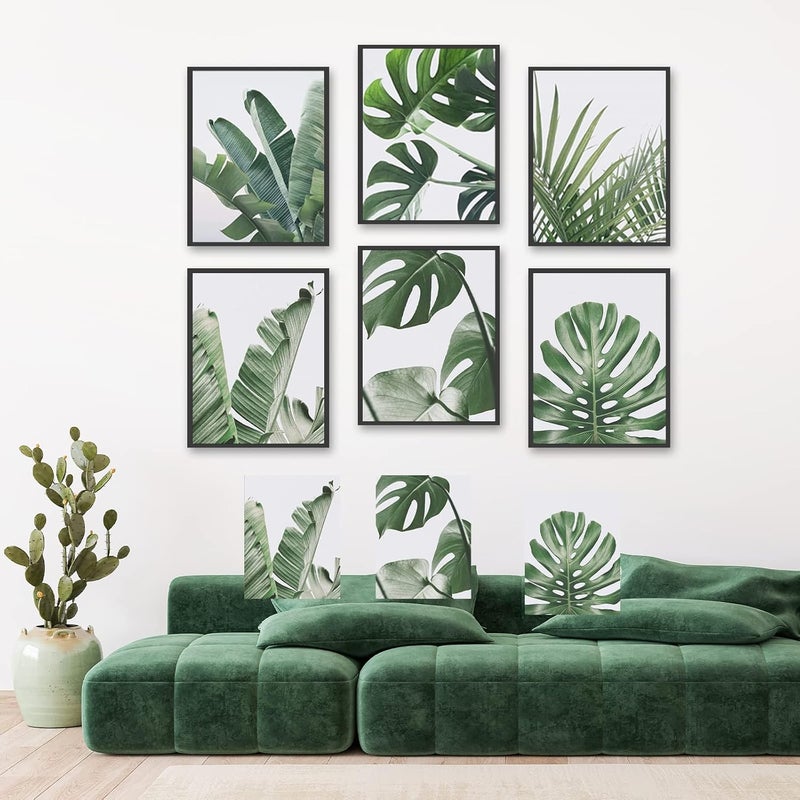 HoozGee Botanical Plant Wall Art Prints Set of 6 Green Plant Wall Decor Prints Canvas Leaves Kitchen Wall Art Boho Leaf Boho Bathroom Decor (11"x14" UNFRAMED) - Image 5