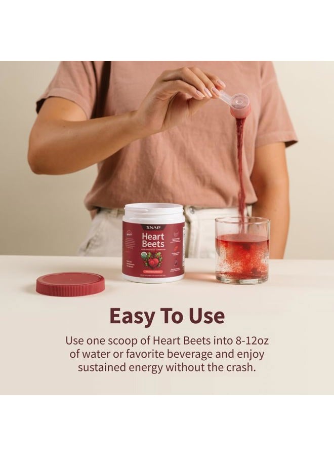 SNAP SUPPLEMENTS Heart Beets, Organic Beet Root Powder, Cardiovascular Support Supplement for Men & Women, Beets, Pomegranate, B Vitamins & Red Spinach, Heart Health Support, 30 Servings, Mixed Berry - Image 3