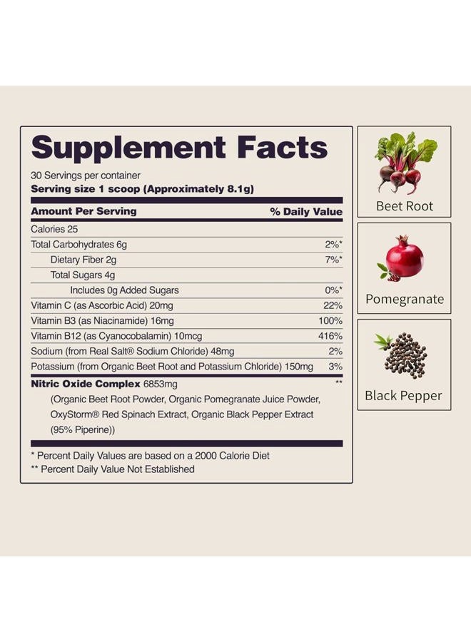 SNAP SUPPLEMENTS Heart Beets, Organic Beet Root Powder, Cardiovascular Support Supplement for Men & Women, Beets, Pomegranate, B Vitamins & Red Spinach, Heart Health Support, 30 Servings, Mixed Berry - Image 5