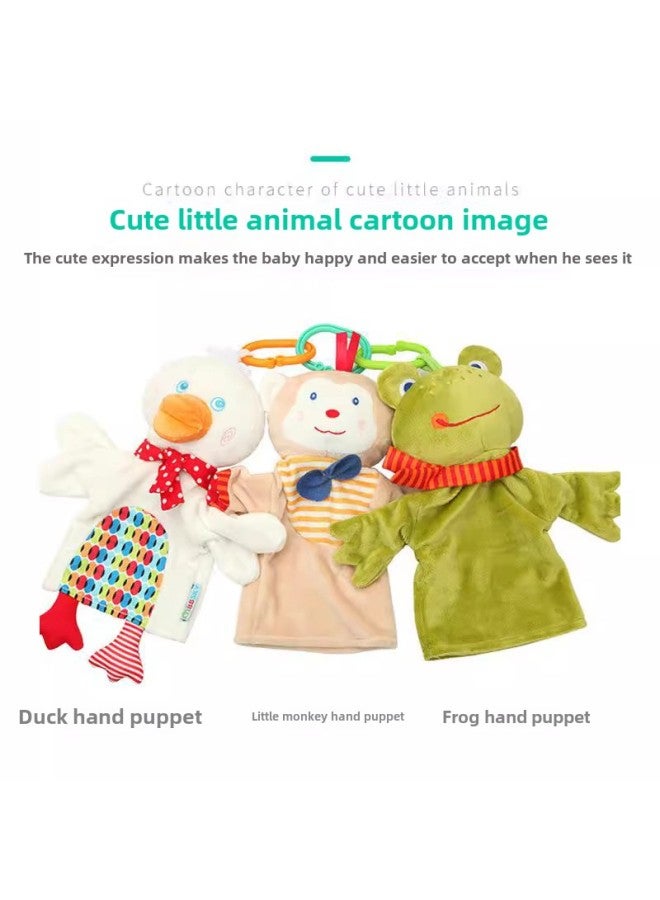 Cute Cartoon Animal Hand Doll Plush Toy Doll Monkey Frog Duck Comfort Towel-Color:BBK Monkey Hand Puppet - Image 4