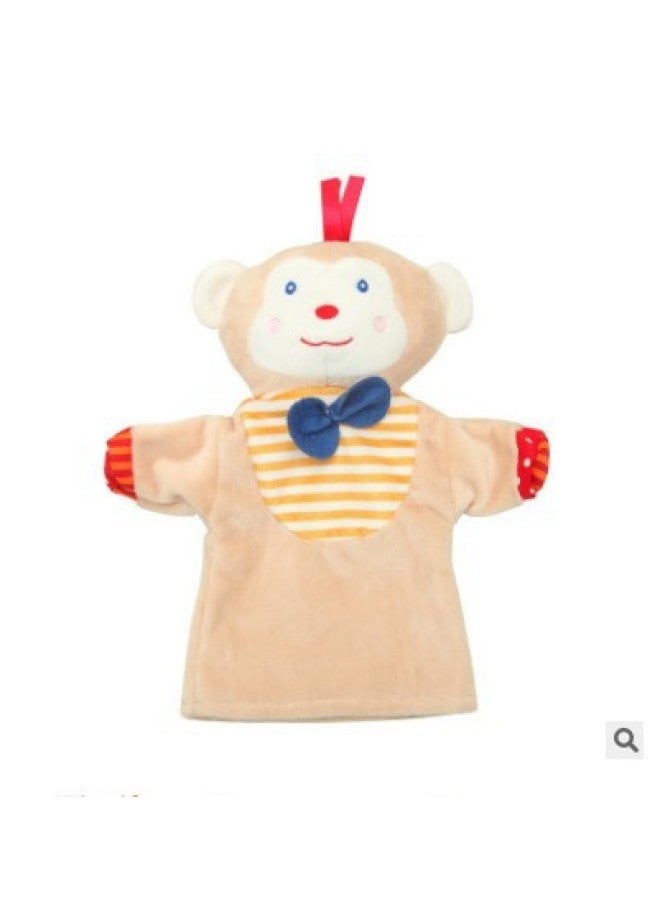 Cute Cartoon Animal Hand Doll Plush Toy Doll Monkey Frog Duck Comfort Towel-Color:BBK Monkey Hand Puppet - Image 1