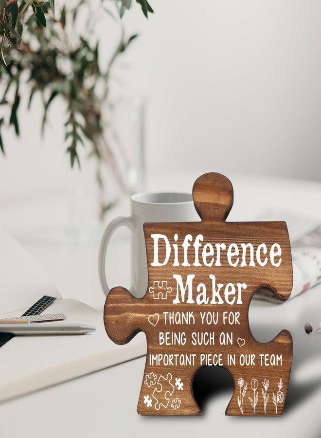 THRXOBN Difference Maker Piece Plaque, Thank You Gift for Team Member, Inspirational Office Decor for Coworker Teacher Nurse Volunteer, 5.5x5.2 Inch,WVV2 - Image 4