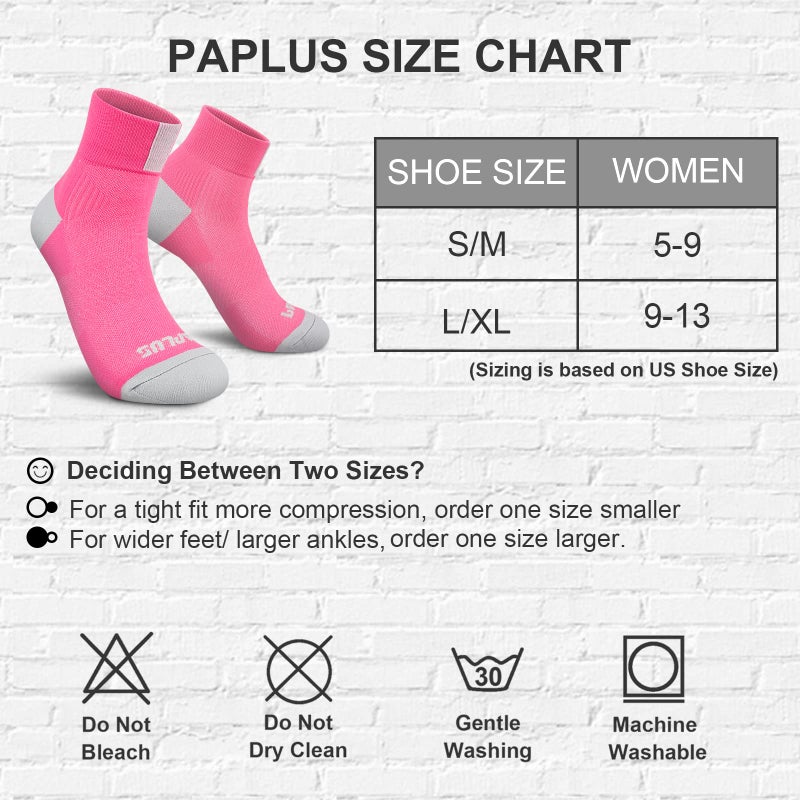 PAPLUS Ankle Compression Socks for Women 6 Pairs, Running Athletic Socks with Arch Supportï¼ŒPlantar Fasciitis Socks - Image 3