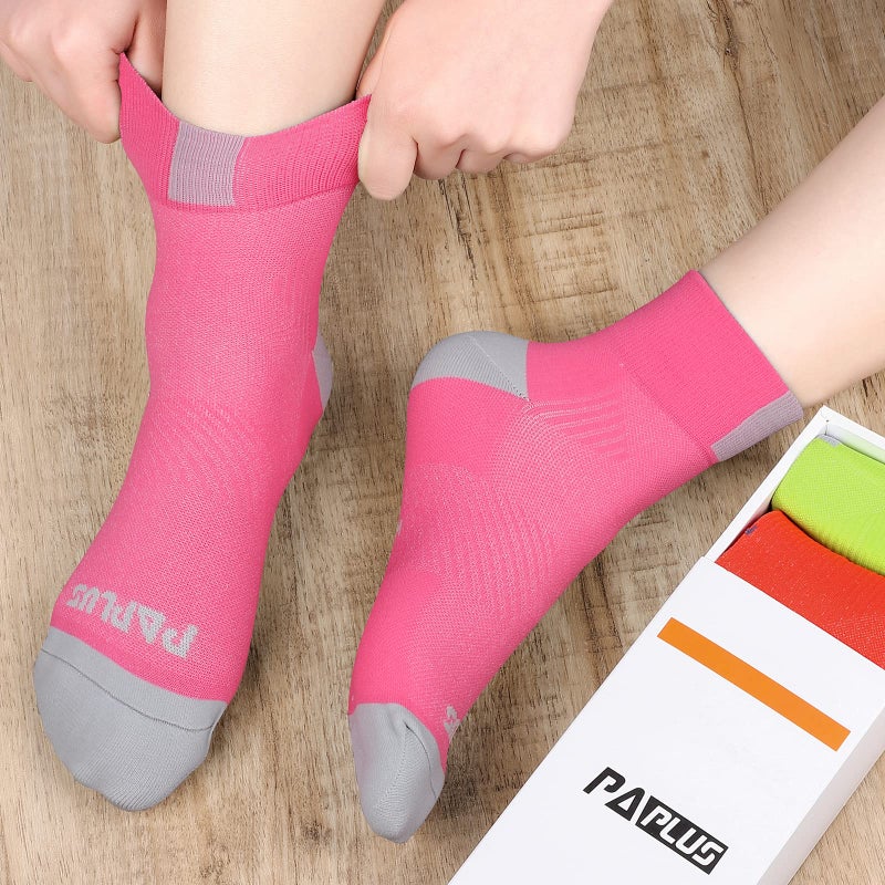 PAPLUS Ankle Compression Socks for Women 6 Pairs, Running Athletic Socks with Arch Supportï¼ŒPlantar Fasciitis Socks - Image 2