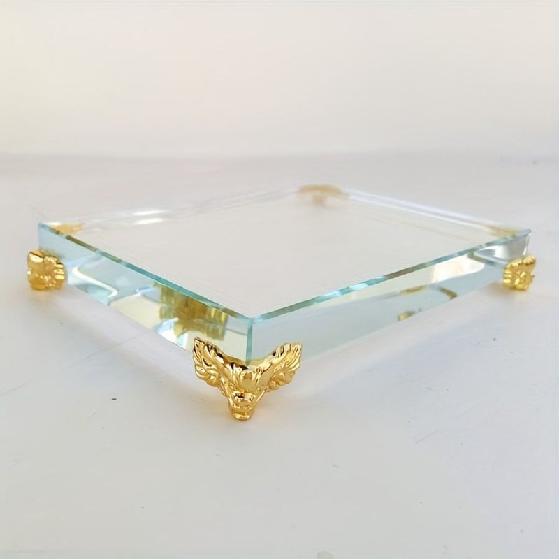 Handcrafted Rectangular Crystal Glass Cube Base 90MM Home Decoration Display Stand - Image 2