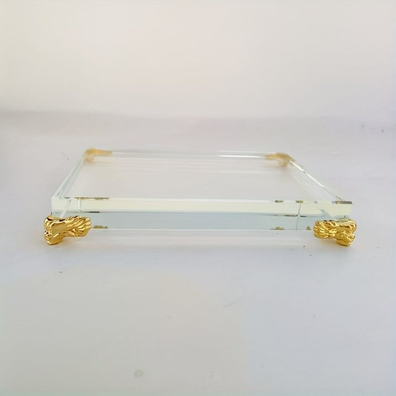 Handcrafted Rectangular Crystal Glass Cube Base 90MM Home Decoration Display Stand - Image 5