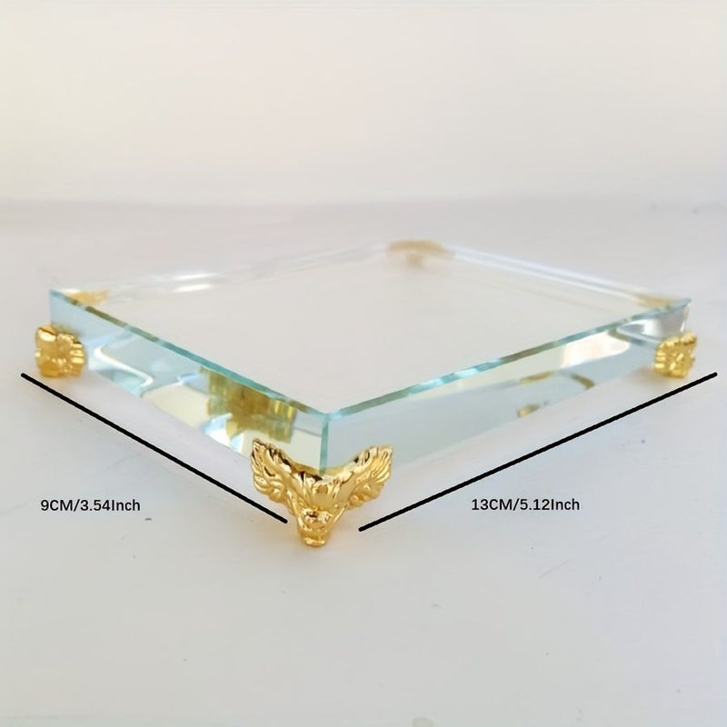 Handcrafted Rectangular Crystal Glass Cube Base 90MM Home Decoration Display Stand - Image 4
