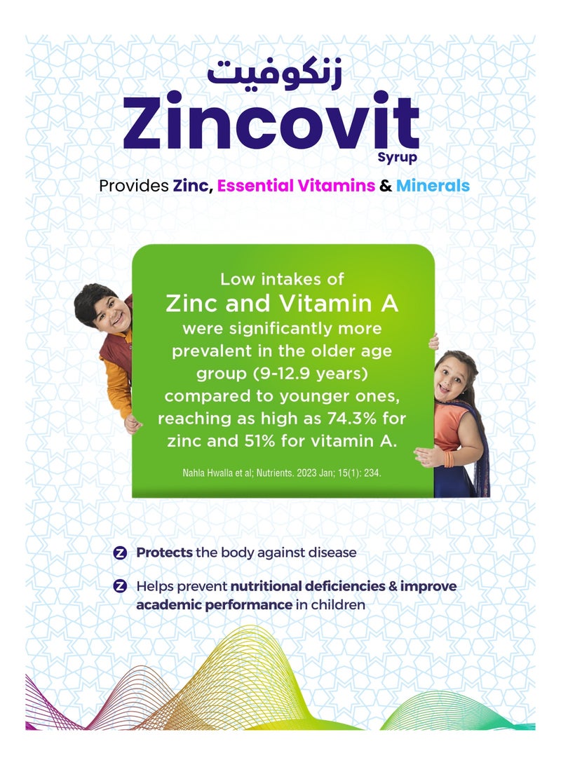APEX Zincovit Syrup 200ml - Essential Multivitamin &  Mineral Supplement for Overall Health and Immunity Support  - Image 5