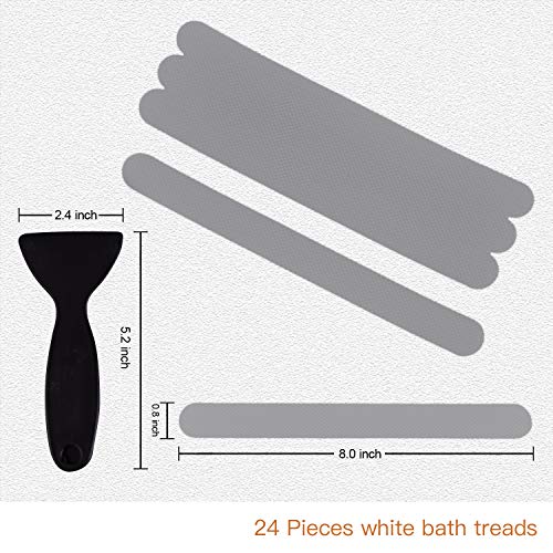 Secopad Non-Slip Bathtub Stickers,24 PCS Safety Bathroom Tubs Showers Treads Adhesive Decals Scraper (Gray) - Image 3