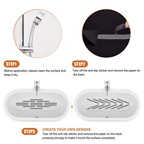 Secopad Non-Slip Bathtub Stickers,24 PCS Safety Bathroom Tubs Showers Treads Adhesive Decals Scraper (Gray) - Image 5