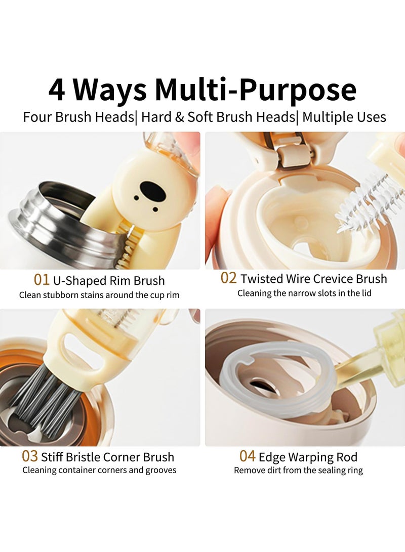 4 in1 Cup Lid Cleaning Brush,New Crevice Cleaning Brush,Multifunction Bottle Cup Lid Brush,Water Bottle Cleaner Brush for Tight Spaces Cup,Portable Gap Cleaning Brush  - Image 3
