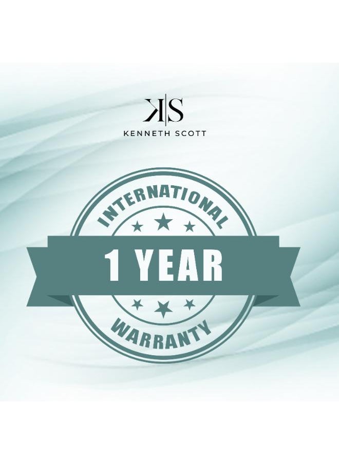 KENNETH SCOTT - ساعة كينيث سكوت K23515-RBKS النسائية ذات العرض التناظري وحزام من الفولاذ المقاوم للصدأ باللون الذهبي الوردي - Image 1