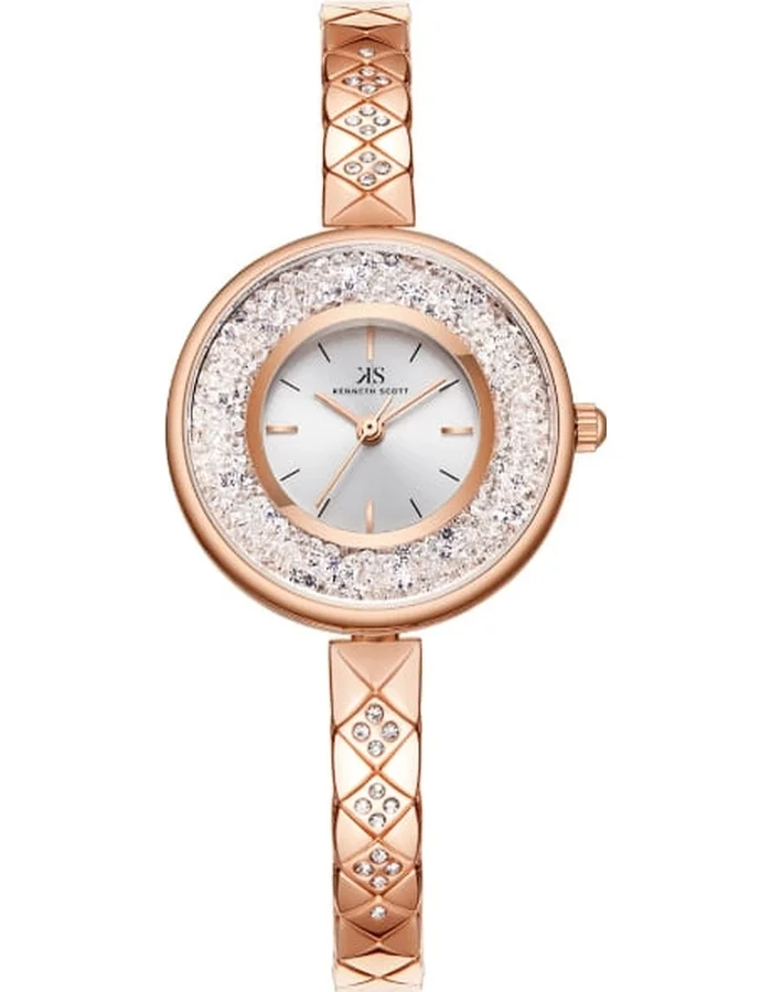 KENNETH SCOTT Women's Analog Display Watch With Rose Gold Stainless Steel Strap - K23515-RBKS