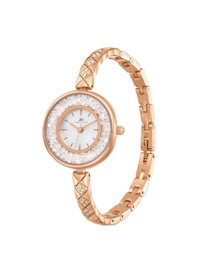 KENNETH SCOTT Kenneth Scott K23515-RBKS Women's Analog Display Watch & Stainless steel Strap Rose Gold