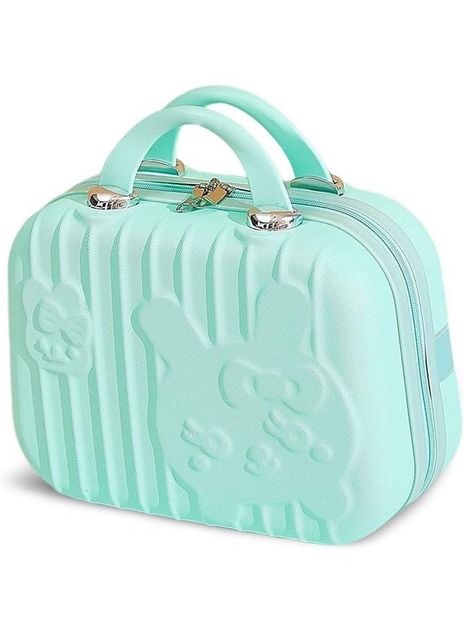 ENNCOZY Mini Hard Shell Hard Travel Luggage Makeup Case Small Portable Carrying Case Suitcase Organizer Makeup Storage Box for Women (C Pista.) - Image 3