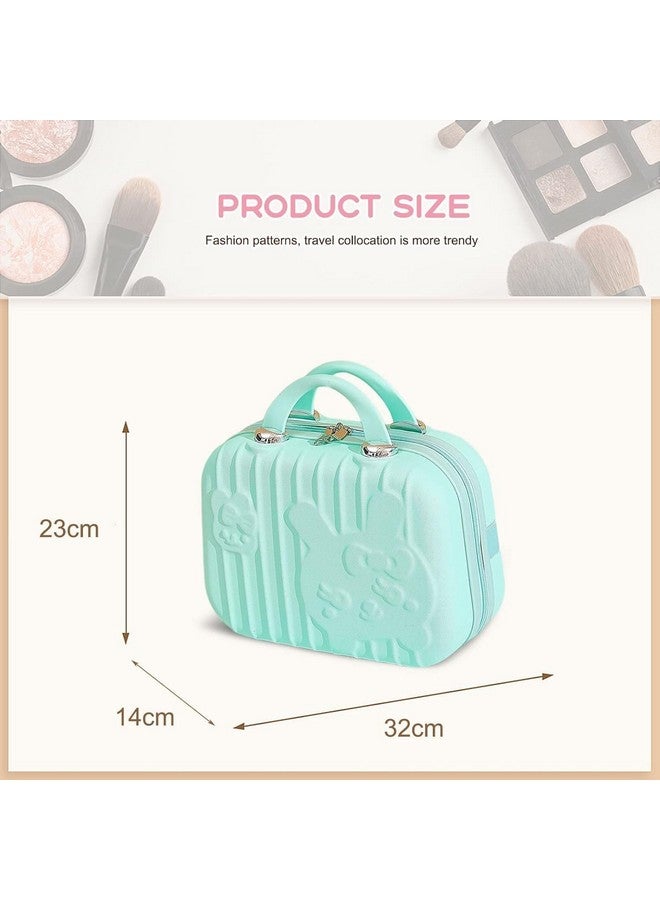 ENNCOZY Mini Hard Shell Hard Travel Luggage Makeup Case Small Portable Carrying Case Suitcase Organizer Makeup Storage Box for Women (C Pista.) - Image 2