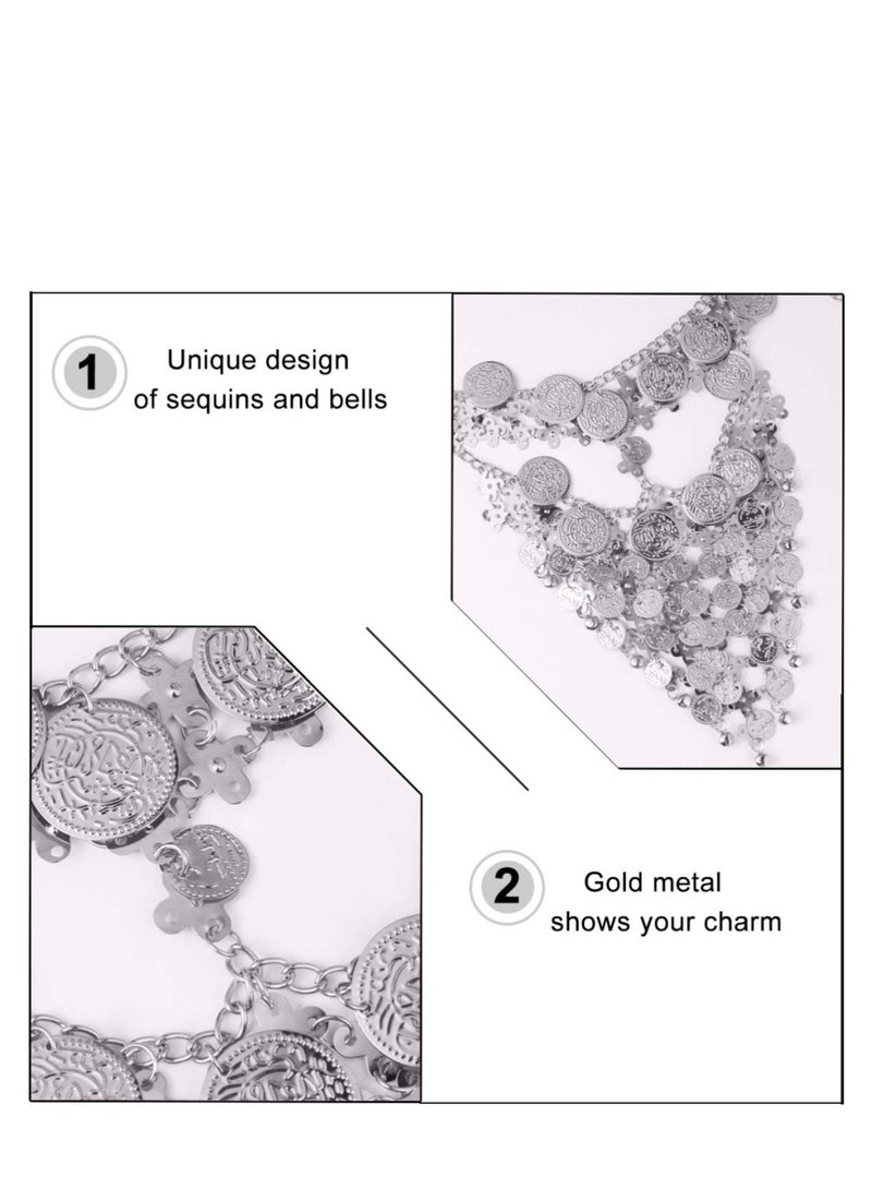 KASTWAVE Lady Face Veil Belly Dance Jewelry Coin Face Veil Chain for Cosplay Dance Play Accessories - Image 5