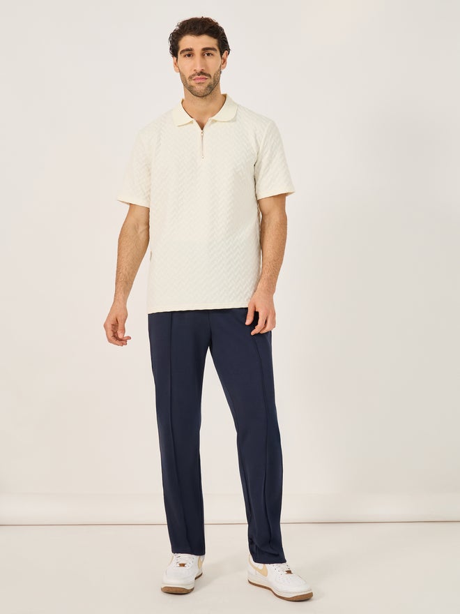 ستايلي بنطلون ستايلي أمامي بكسرات متوسط الارتفاع بقصة مريحة - Image 2