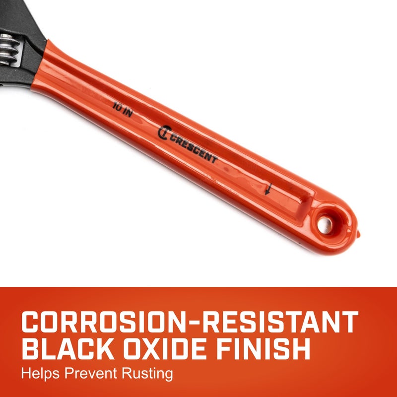 Crescent 10" Adjustable Black Oxide Cushion Grip Wrench - Carded - AT210CVS , Red - Image 4