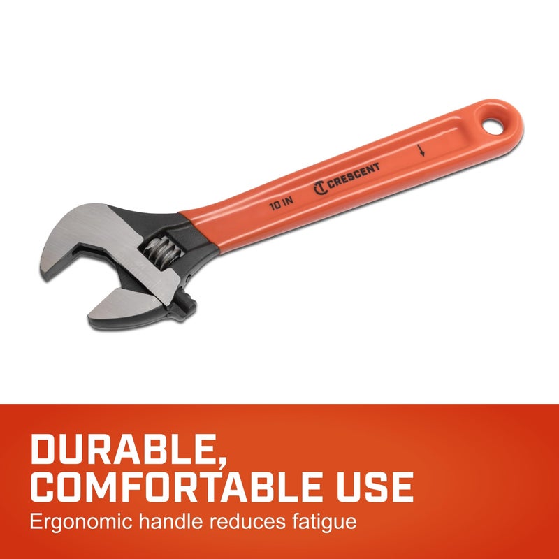 Crescent 10" Adjustable Black Oxide Cushion Grip Wrench - Carded - AT210CVS , Red - Image 2