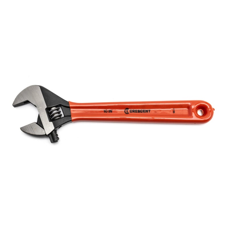 Crescent 10" Adjustable Black Oxide Cushion Grip Wrench - Carded - AT210CVS , Red - Image 1