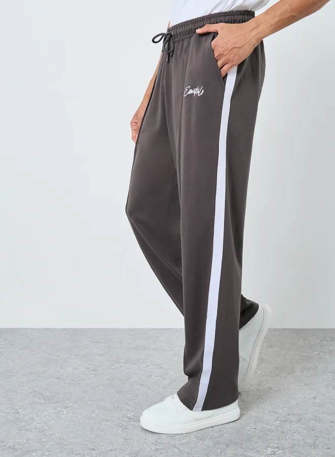 Styli Men Side Stripe Oversized Terry Joggers