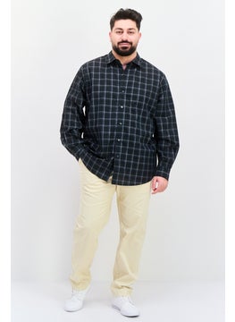 Van Heusen Men Regular Fit Checkered Long Sleeves Dress Shirt, Black  - Image 4