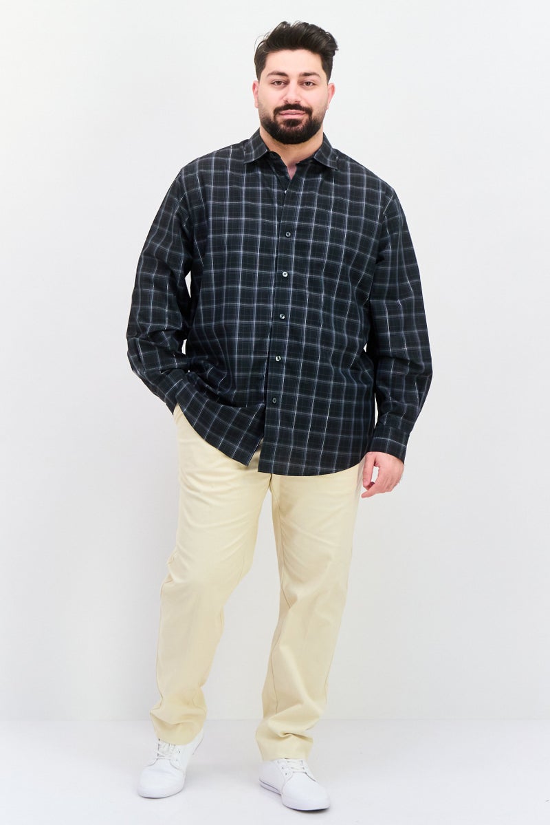 Van Heusen قميص رجالي بأكمام طويلة وقصة عادية، مزخرف بمربعات، متعدد الألوان - Image 4