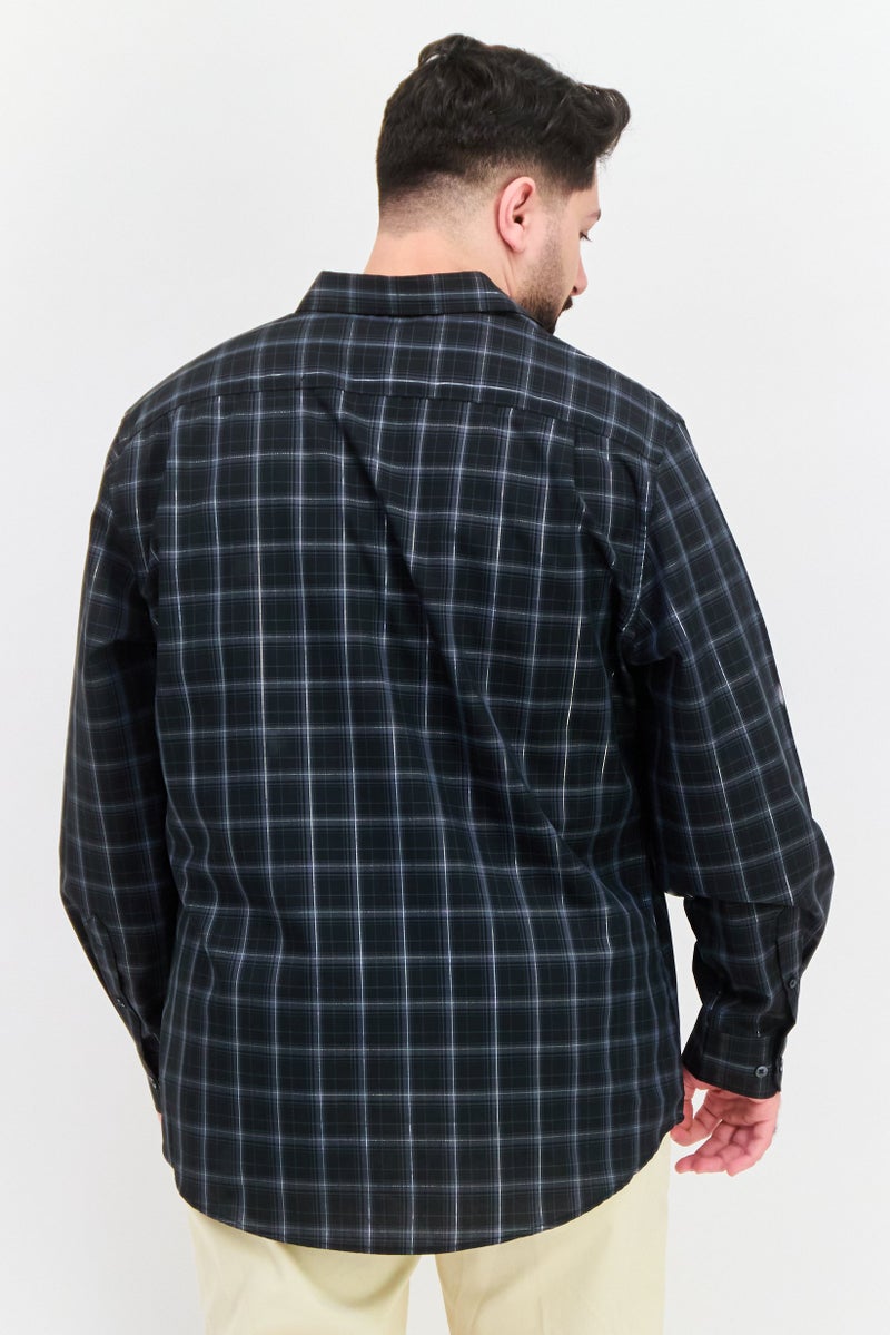 Van Heusen قميص رجالي بأكمام طويلة وقصة عادية، مزخرف بمربعات، متعدد الألوان - Image 3