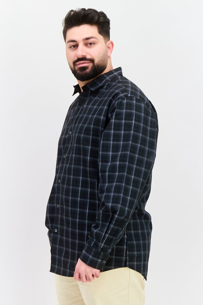 Van Heusen قميص رجالي بأكمام طويلة وقصة عادية، مزخرف بمربعات، متعدد الألوان - Image 2