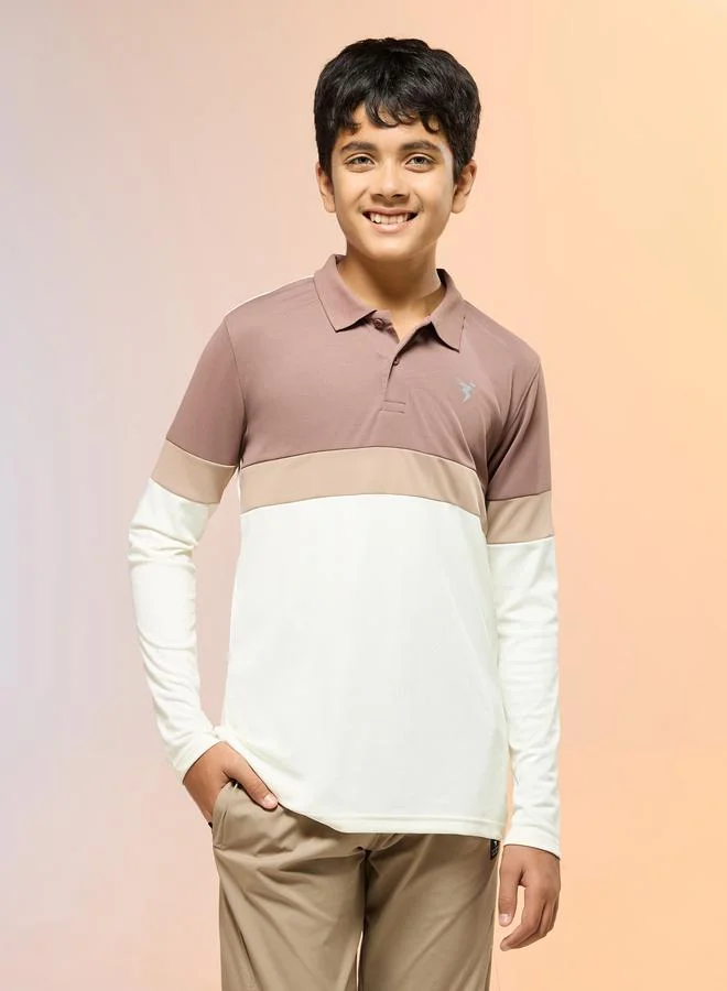 Technosport Teen Color Block Slim Fit Polo