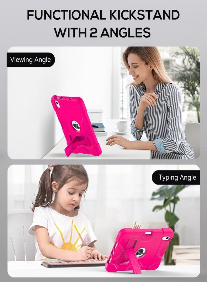 cantis جراب كانتيس لجهاز iPad Mini 7 A17 Pro 2024/ iPad Mini 6 2021 مقاس 8.3 بوصة، غطاء متين مقاوم للصدمات لجهاز iPad Mini من الجيل السابع/السادس مقاس 8.3 بوصة مع حامل قلم، لون وردي فاقع - Image 3