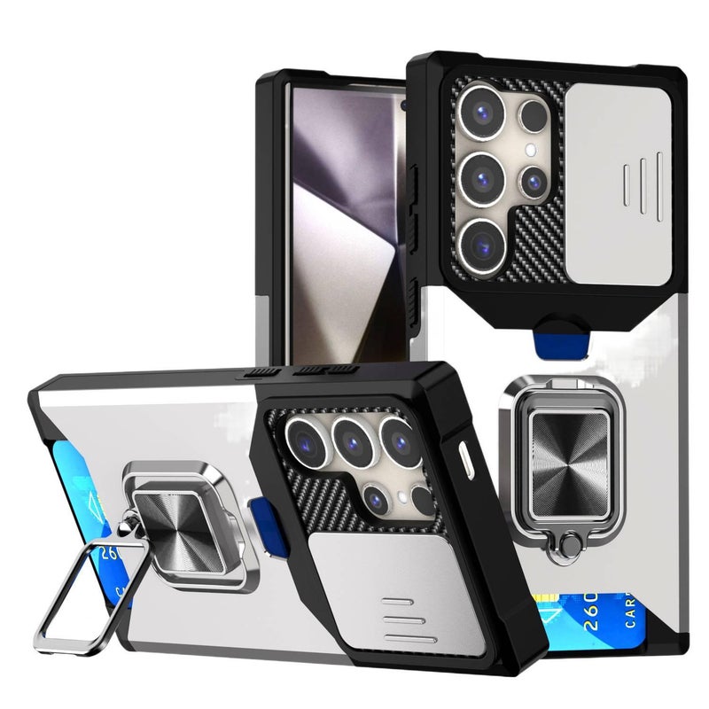 Protective Case, TPU, Card Holder, Drop Protection, Purple, Shockproof Cover for Samsung Galaxy S24 Plus - Image 4