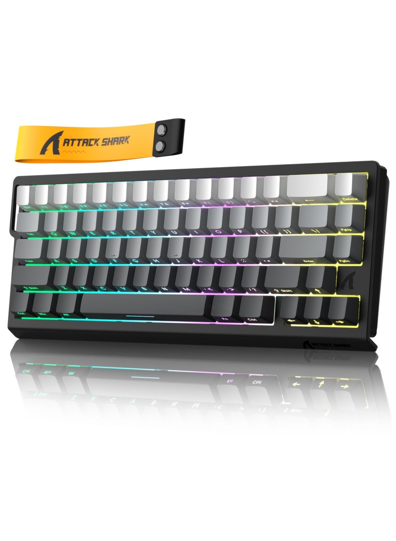 Attack Shark X68 HE 8000Hz Rapid Trigger Keyboard, 0.01mm RT Accuracy Wired Gaming Keyboard with Magnetic Switch, Adjustable Actuation, Rapid Trigger, Snap Tap, RGB Lighting for PC/Mac, Moonlight - Image 1