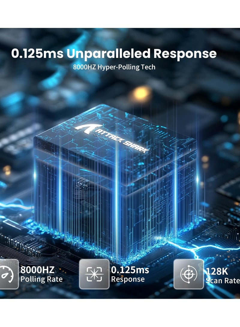 Attack Shark X68 HE 8000Hz Rapid Trigger Keyboard, 0.01mm RT Accuracy Wired Gaming Keyboard with Magnetic Switch, Adjustable Actuation, Rapid Trigger, Snap Tap, RGB Lighting for PC/Mac, Moonlight - Image 3