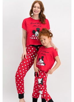 MICKEY MOUSE Licensed Red Girl Pajamas Set  - Image 2