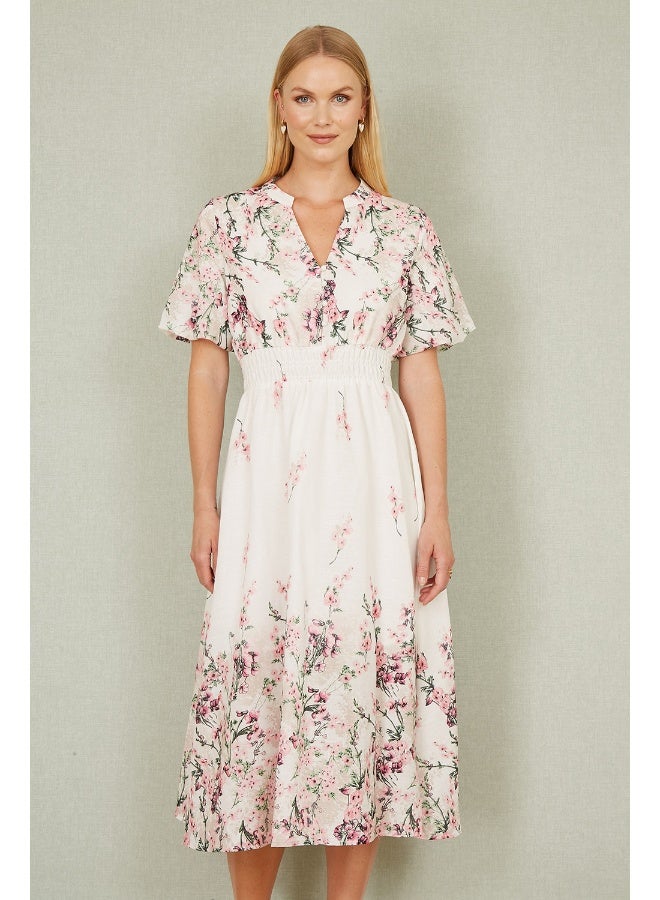Yumi Floral Print Midi Dress  - Image 1