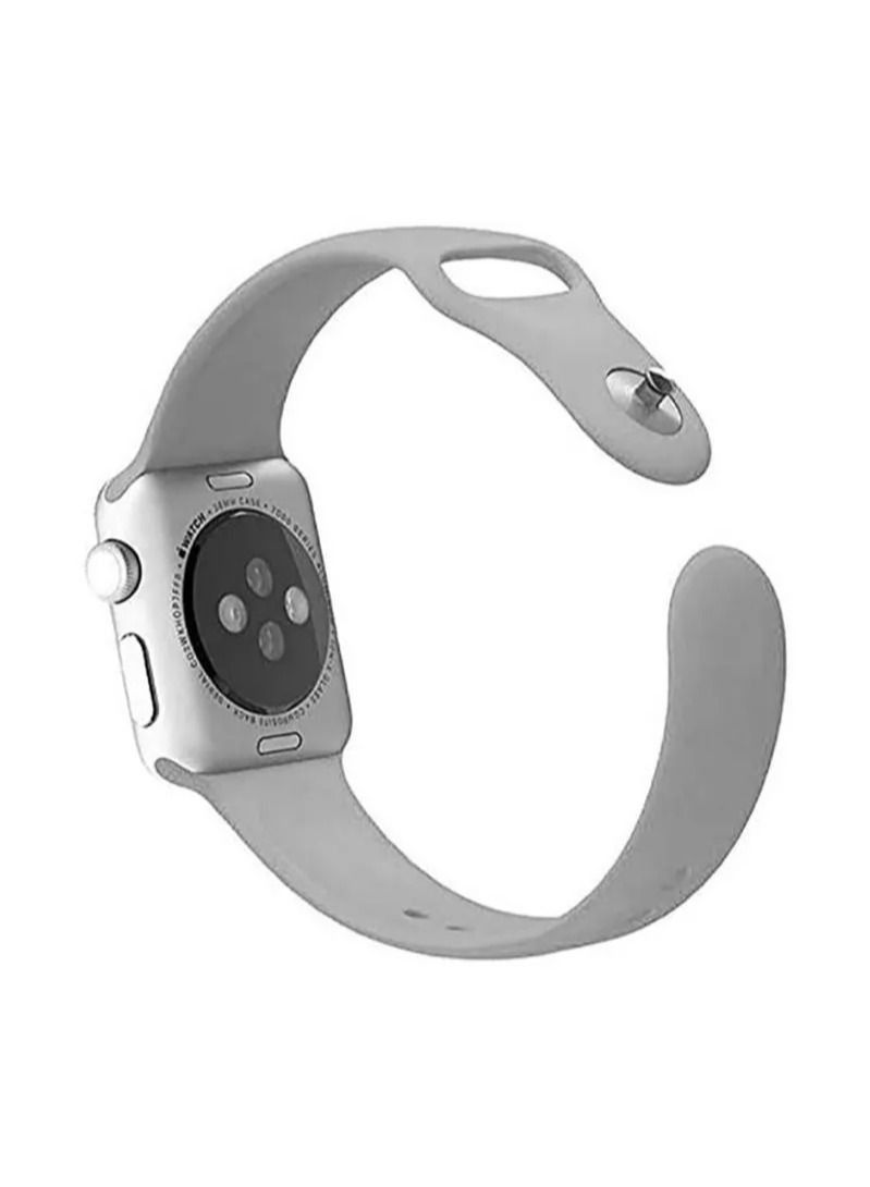 Apple Watch Band , Silicone Apple Watch Strap for Apple Watch Series 7 / 6 / SE / 5 /41 / 40 / 38 mm Grey - Image 2