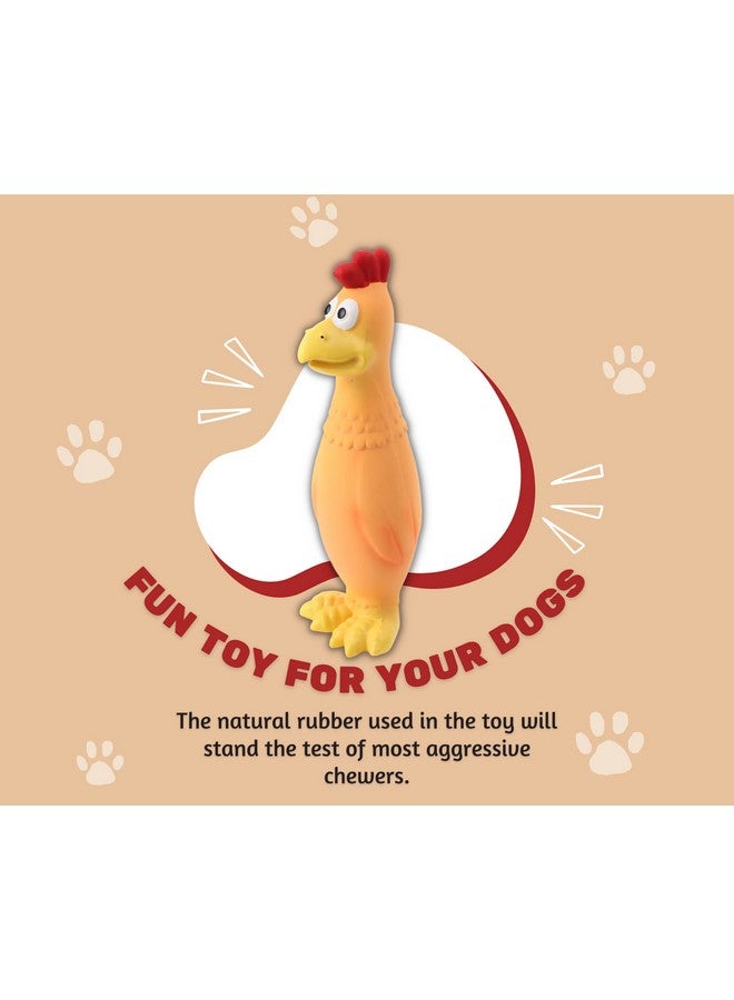Latex Squeaky Dogs Toy | Non-Toxic, Soft Rubber, Interactive, Chewing, Teething, Fetch Play Toy For Small To Medium Dogs (Orange & Yellow Hen) - Image 5