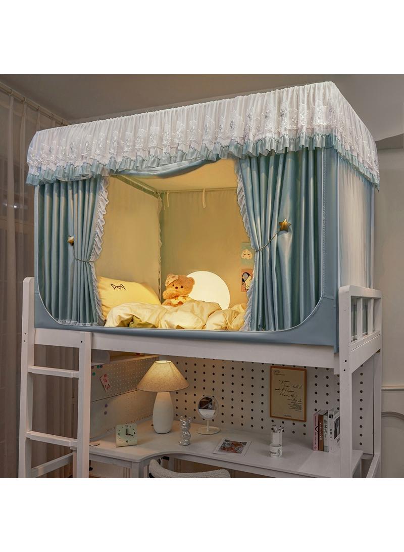 Bluejw خيمة سرير مع قبة ستارة ستارة تعتيم خيمة سرير مفرد ستارة قماش تظليل طالب قبة سرير شبكة ناموسية حماية خصوصية النوم للطلاب - Image 1