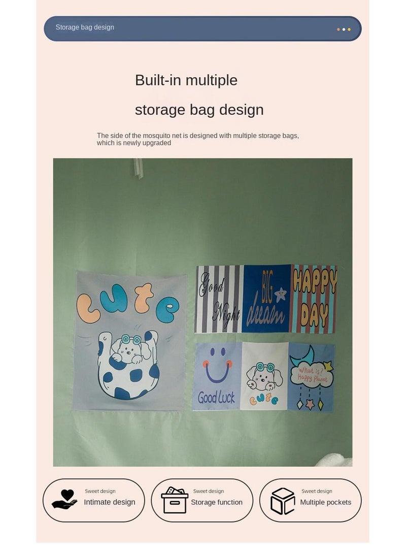 Bluejw خيمة سرير مع قبة ستارة ستارة تعتيم خيمة سرير مفرد ستارة قماش تظليل طالب قبة سرير شبكة ناموسية حماية خصوصية النوم للطلاب - Image 3