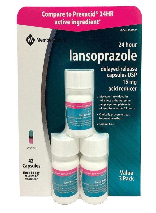 Members Mark Lansoprazole Delayed Release Capsules, 15 mg (42 Count) - Image 1