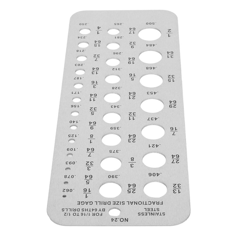 Stainless Steel Drill Gauges, Drill Bit Gauge Fractional Drill Bit Size Gauge, Stainless Steel Drill Gauge, Bolt and Wire Diameter Index Gauge, for 29 Holes Metal Drill Gauge - Image 2