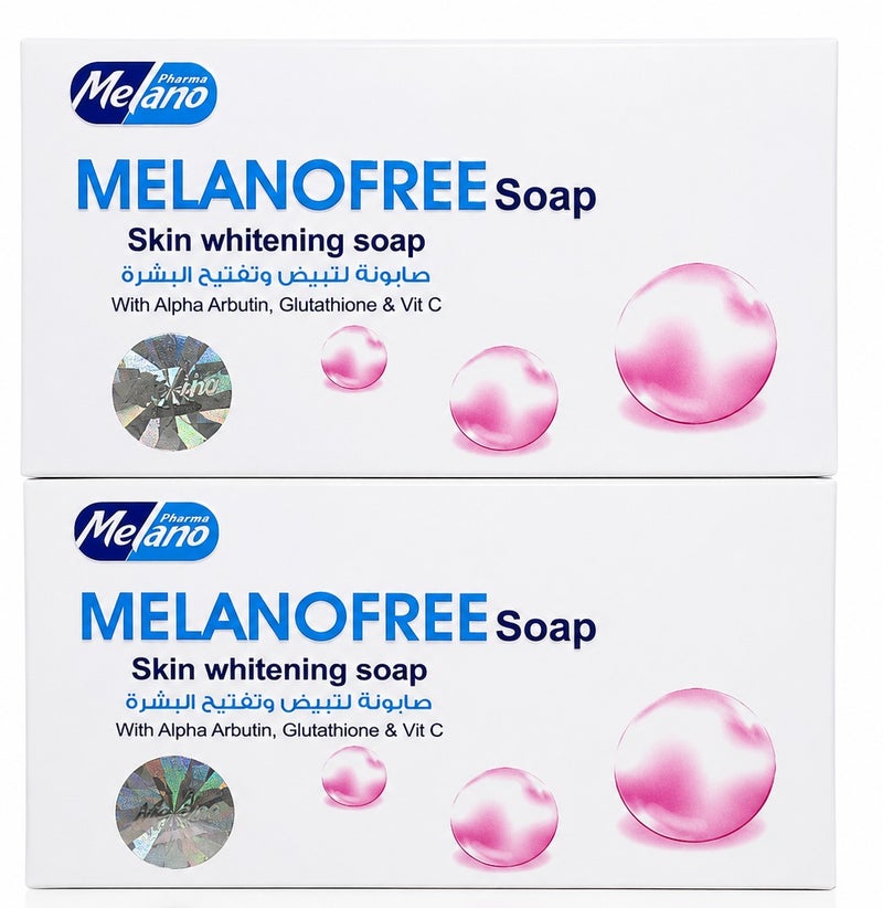 Melano Pharma 2 Pieces Of Melanofree Soap Skin Whitening With Alpha Arbutin, Glutathione & Vit C - Image 1