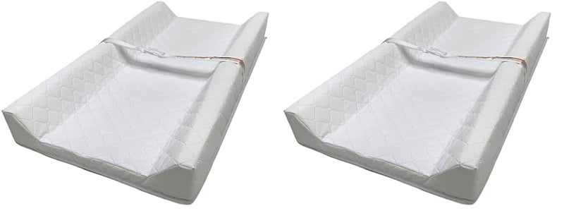 ingenuity Summer Contoured Changing Pad 16 x 32  Comfortable  Secure with Security Strap and Two High Curved Sides Easy to Clean Pack of 2 - Image 1