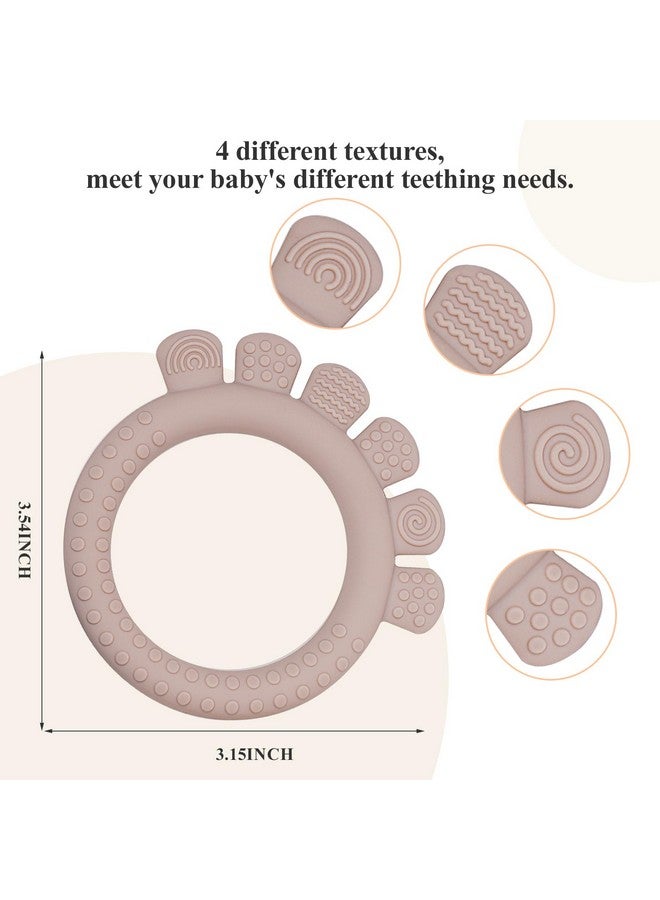 AmazingM Baby Silicone Teething Ring Toys for 0-6,6-12 Months Boys and Girls,Chew Teether Stuff for Infant,Newborn Must Have Essentials,BPA Free,Soft and Textured. (Gray) - Image 2