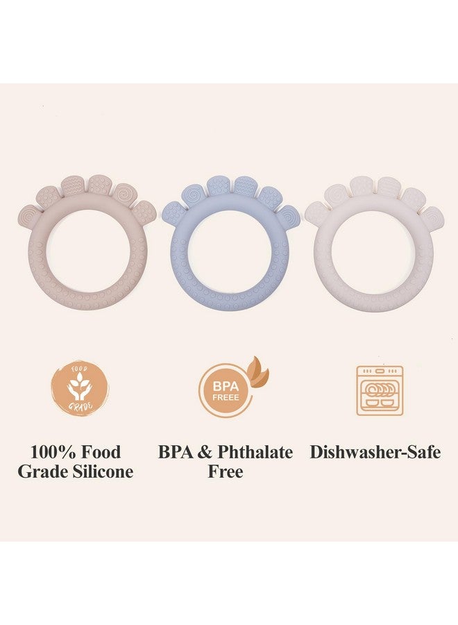 AmazingM Baby Silicone Teething Ring Toys for 0-6,6-12 Months Boys and Girls,Chew Teether Stuff for Infant,Newborn Must Have Essentials,BPA Free,Soft and Textured. (Gray) - Image 4