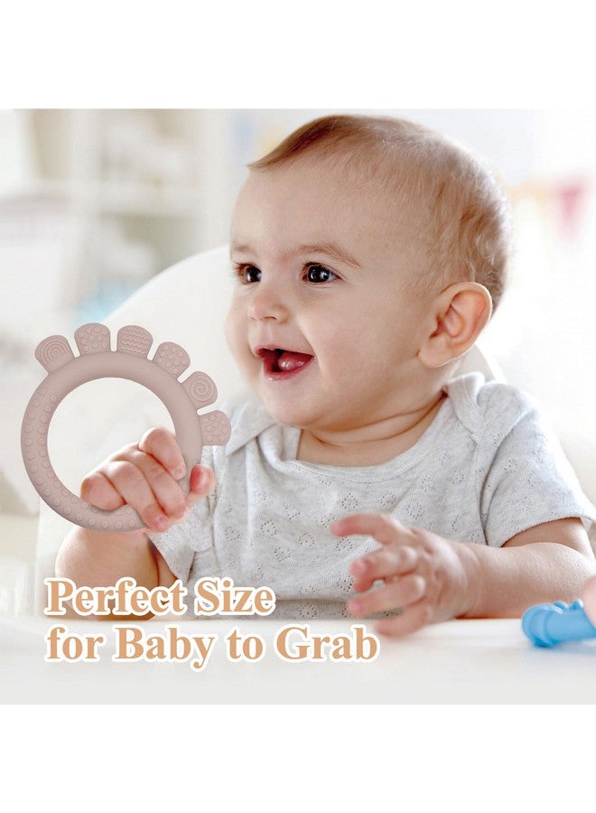 AmazingM Baby Silicone Teething Ring Toys for 0-6,6-12 Months Boys and Girls,Chew Teether Stuff for Infant,Newborn Must Have Essentials,BPA Free,Soft and Textured. (Gray) - Image 5